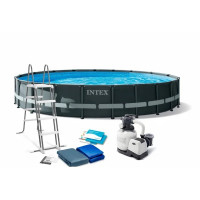 Каркасний басейн Intex 26334 610х122 см з пісочним фільтром, сходами та тентом