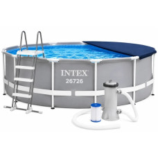 Каркасний басейн Intex 26726 Prism Frame 457×122 см з фільтр-насосом, драбиною, підстилкою та тентом