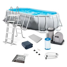 Каркасний басейн Intex 26796 Prism Frame Premium 503 x 274 x 122 см з фільтр-насосом, драбиною, підстилкою та тентом