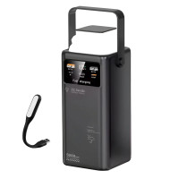 Повербанк KENSA 50000mAh 22,5W PD з LED-лампою швидкої зарядки та вбудованими кабелями для смартфона, планшета