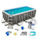 Каркасний басейн Bestway 56722 прямокутний 412×201×122 см (Steel Rattan)